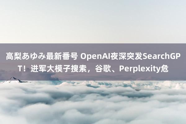 高梨あゆみ最新番号 OpenAI夜深突发SearchGPT!进军大模子搜索,谷歌、Perplexity危